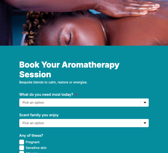 Aromatherapy Treatment Booking Form