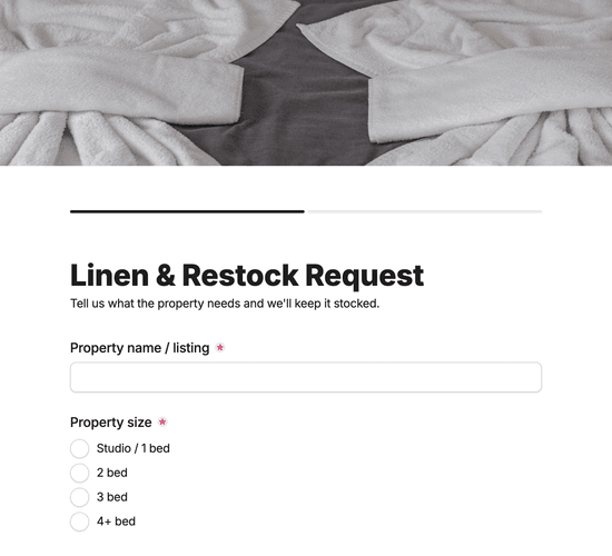 Linen & Restock Supply Request Form