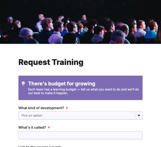 Training & Development Request Form