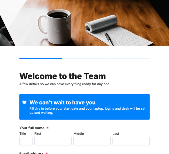 New Starter Onboarding Form