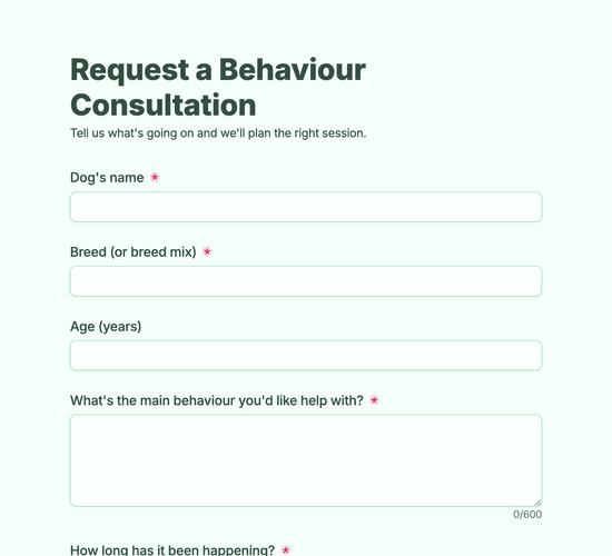 1-2-1 Behaviour Consultation Request Form