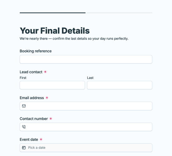 Venue Final Details Form