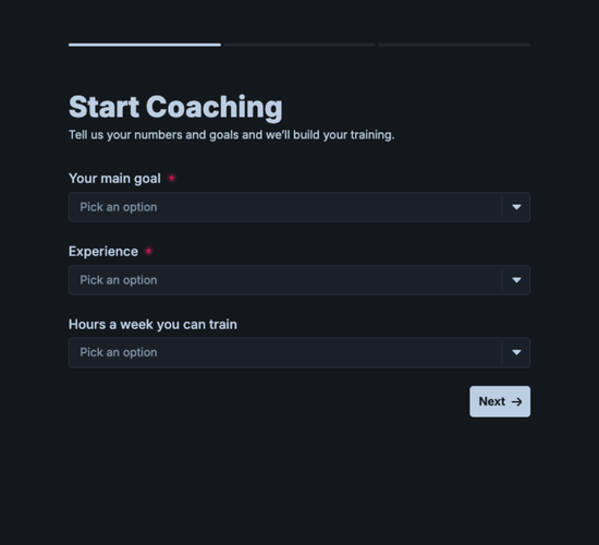 Cycling Coaching Application Form