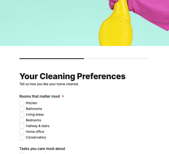Cleaning Preferences & Priorities Form