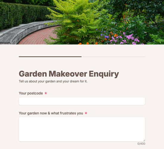 Garden Makeover Enquiry Form
