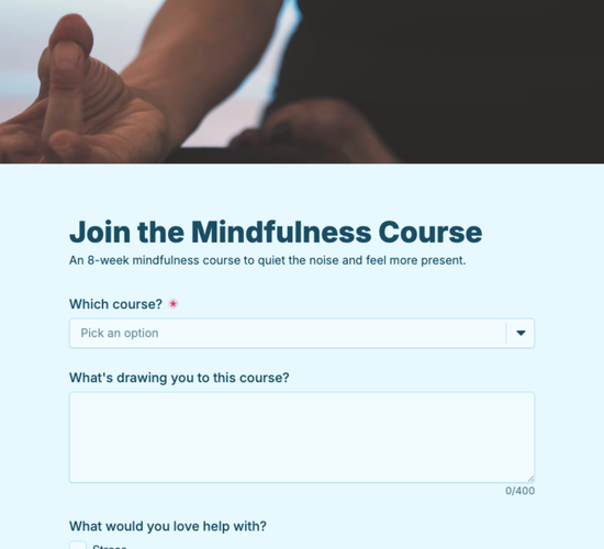 Meditation & Mindfulness Course Registration Form
