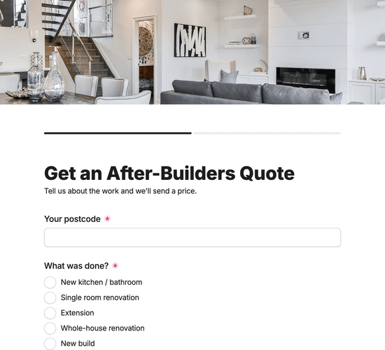 After-Builders Cleaning Quote Form