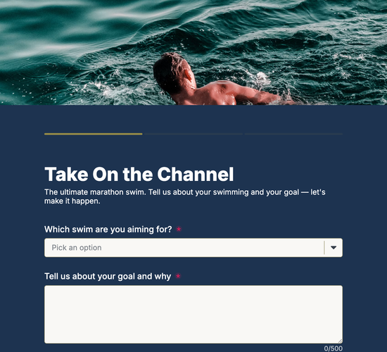 Marathon & Channel Solo Swim Application Form