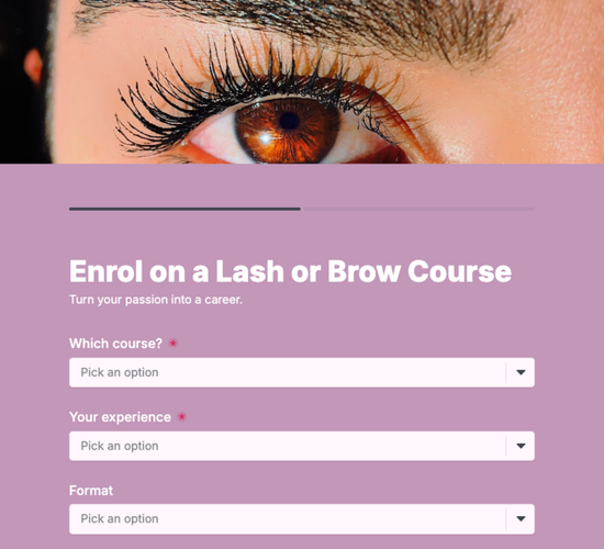 Lash & Brow Training Course Enrollment Form