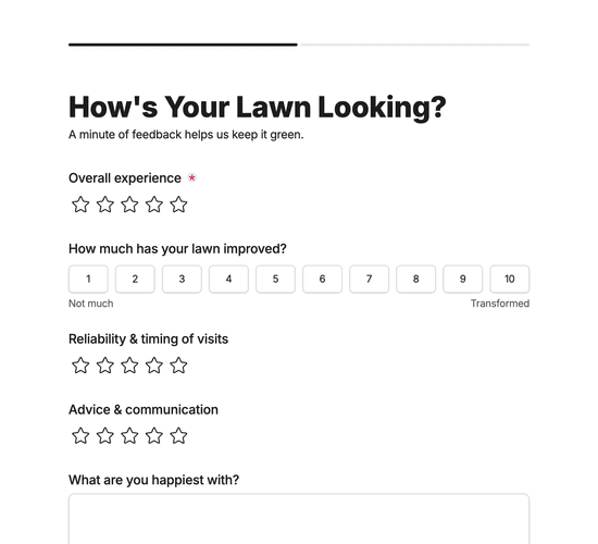Lawn Care Feedback Form