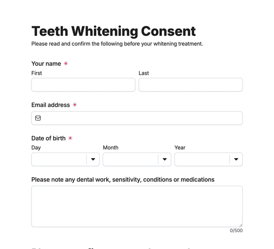 Teeth Whitening Consent Form