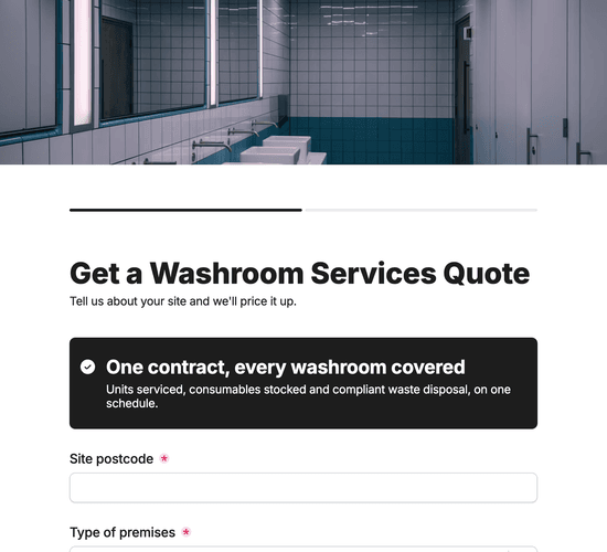 Washroom Services Quote Request Form