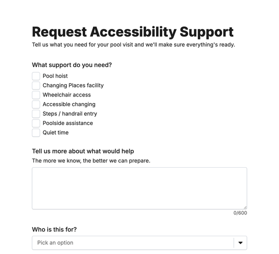 Pool Accessibility & Hoist Support Request Form