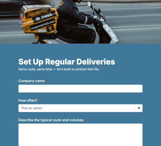 Recurring Delivery Contract Inquiry Form