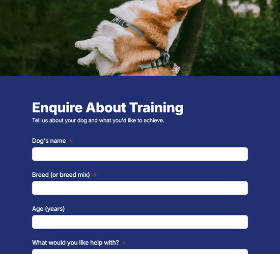 Dog Training Enquiry Form