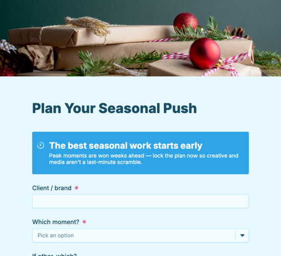 Seasonal Campaign Planning Form