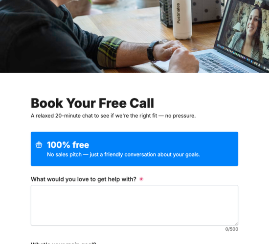 Nutrition Discovery Call Booking Form