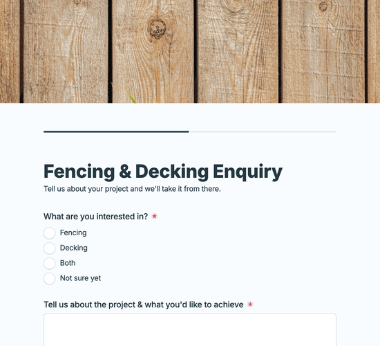 Fencing & Decking Enquiry Form