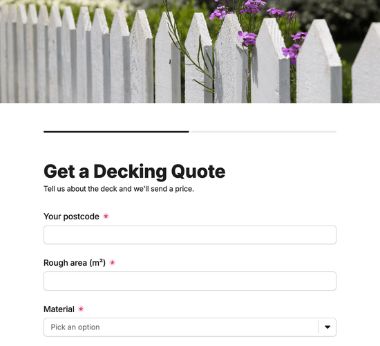 Decking Quote Request Form