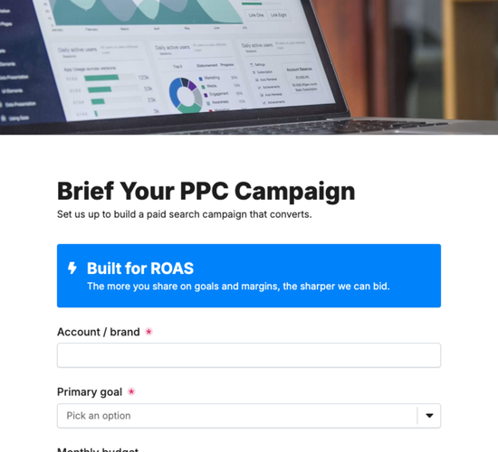 PPC & Paid Search Campaign Brief Form