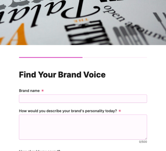 Tone of Voice & Messaging Brief Form