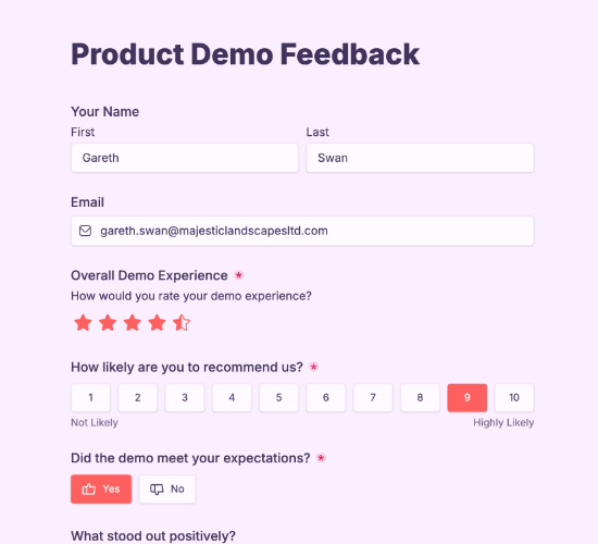 Post-Demo Feedback Form