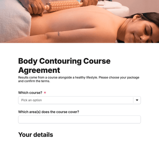 Body Contouring Course Agreement Form