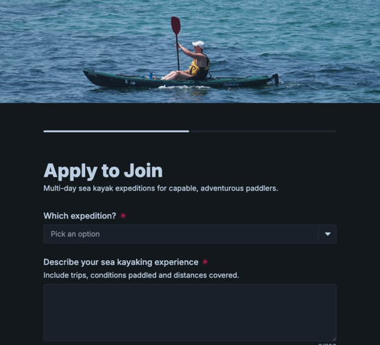 Sea Kayak Expedition Application Form