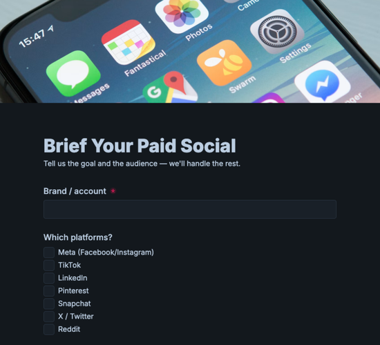 Paid Social Campaign Brief Form