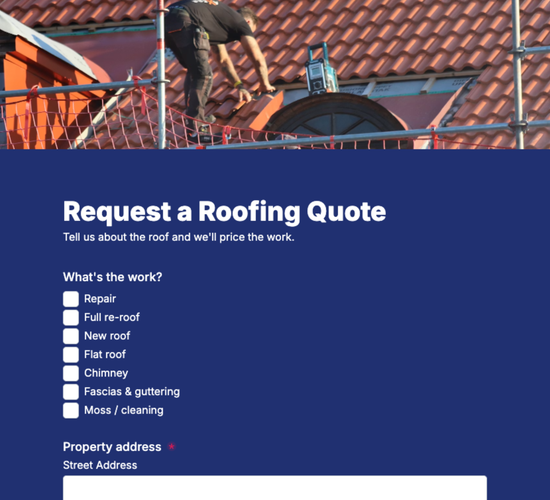 Roofing Quote Request Form