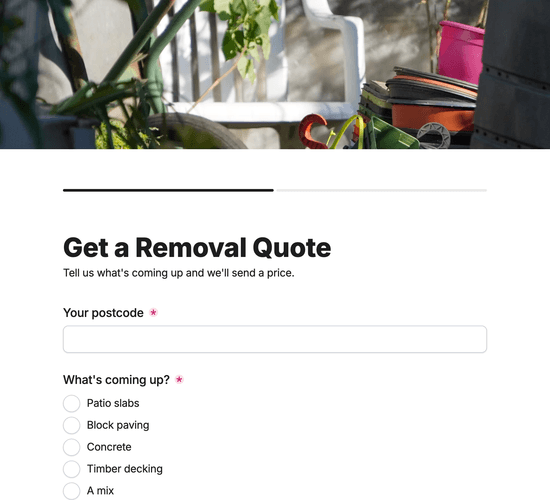 Patio & Decking Removal Quote Form