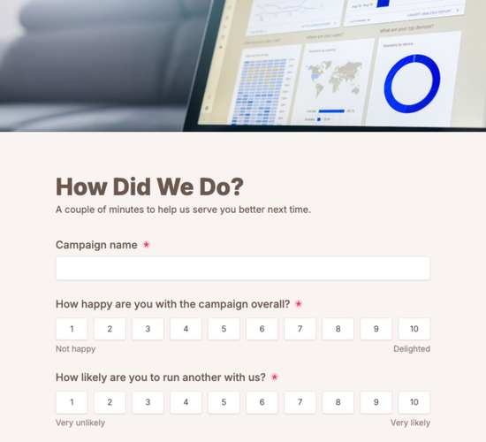 Campaign Debrief Survey Form