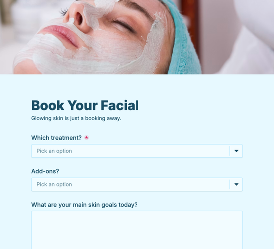 Facial Treatment Booking Form