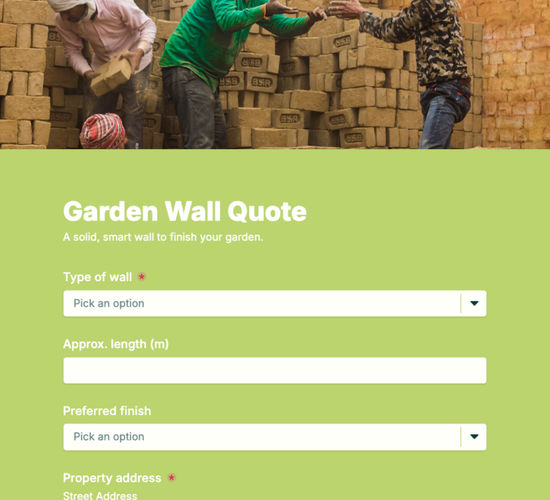 Garden Wall Quote Request Form