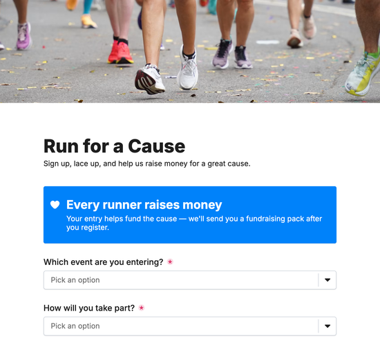 Charity Run & Fitness Event Registration Form
