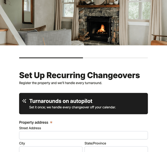 Recurring Changeover Schedule Sign-Up Form