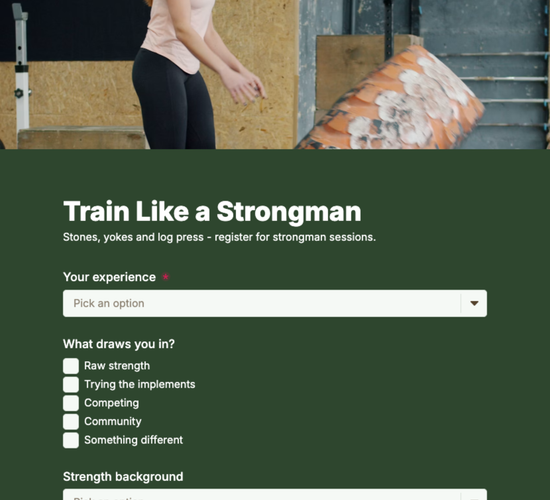 Strongman Training Registration Form