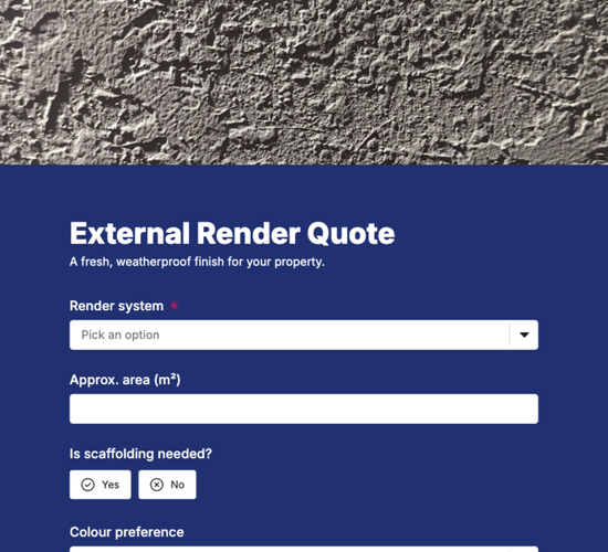 External Render Quote Form