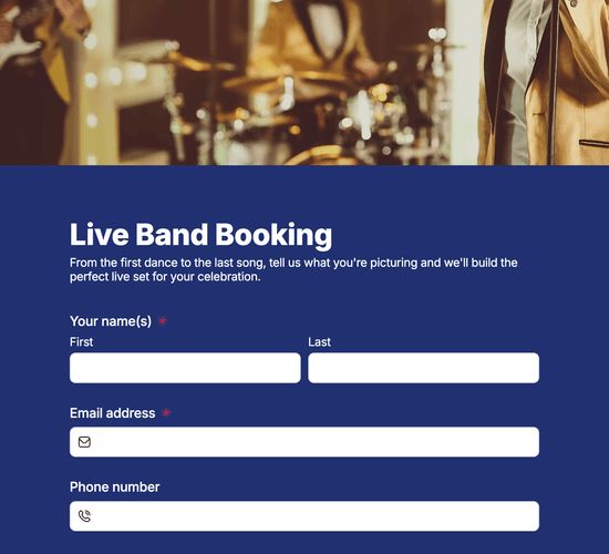 Live Band Booking Form