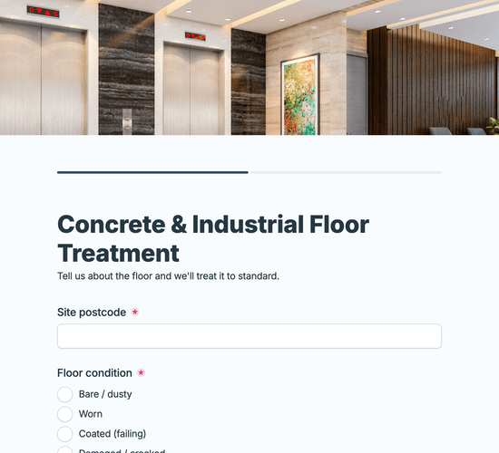 Concrete & Industrial Floor Treatment Enquiry Form