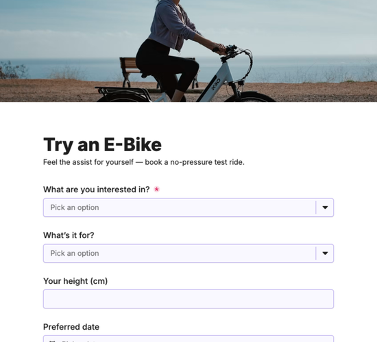 E-Bike Demo & Test Ride Booking Form