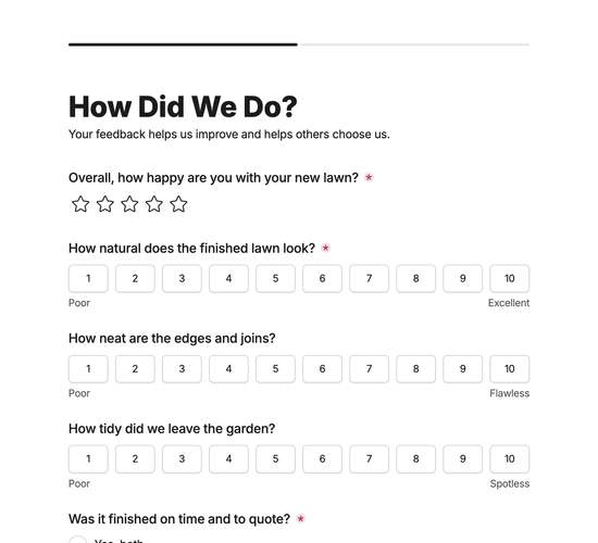 Artificial Grass Feedback Form