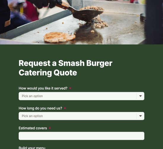 Smash Burger Catering Quote Request Form