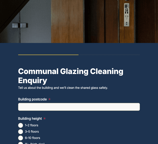 Communal Window & Glazing Cleaning Enquiry Form