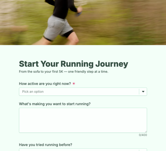 Couch to 5K Registration Form