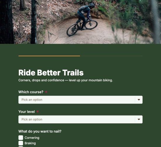 Mountain Bike Skills Course Registration Form
