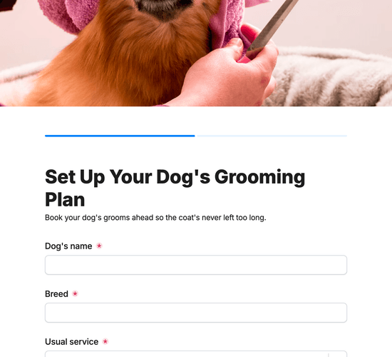 Regular Grooming Plan & Repeat-Booking Sign-Up Form