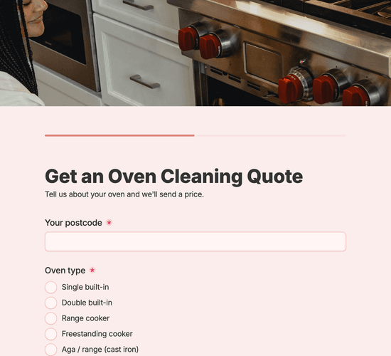 Oven Cleaning Quote Request Form