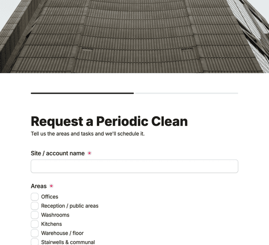 Periodic Deep Clean Request Form