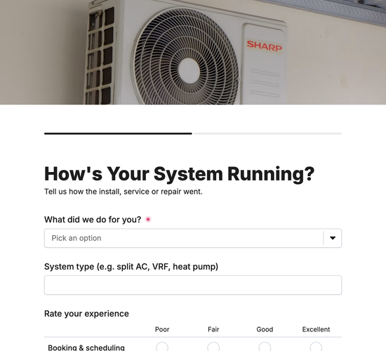 HVAC Work Feedback Form